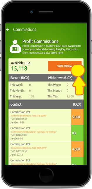 easypay commissions withdraw